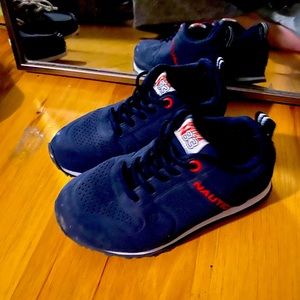 Blue nautica tiny shoes